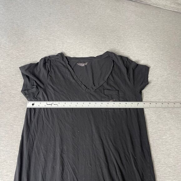 Victoria’s Secret V-Neck Love Script T-Shirt Slip Sleep Shirt PJ Dress - Picture 4 of 9